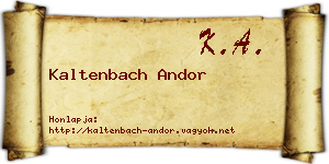 Kaltenbach Andor névjegykártya